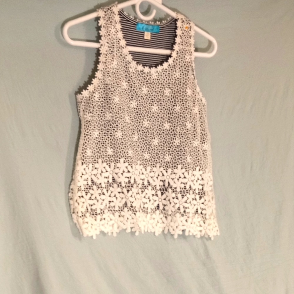 White Lace Sleeveless Top